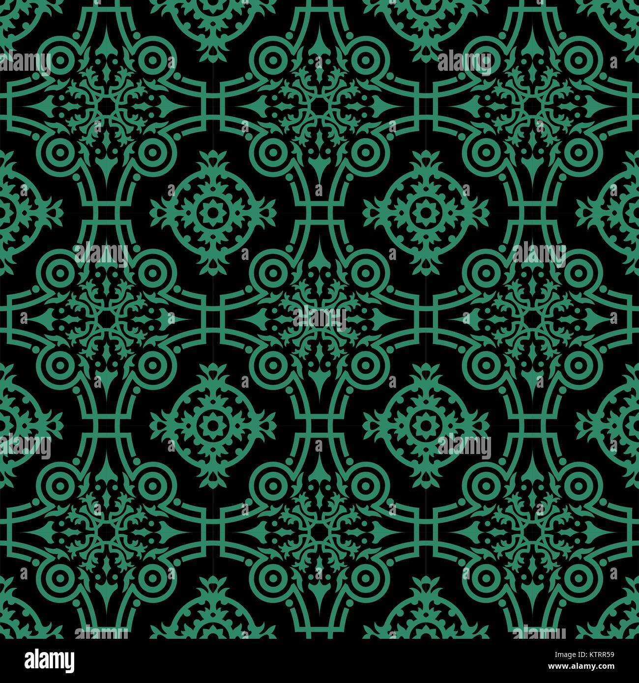 Antique seamless green background round kaleidoscope flower Stock ...