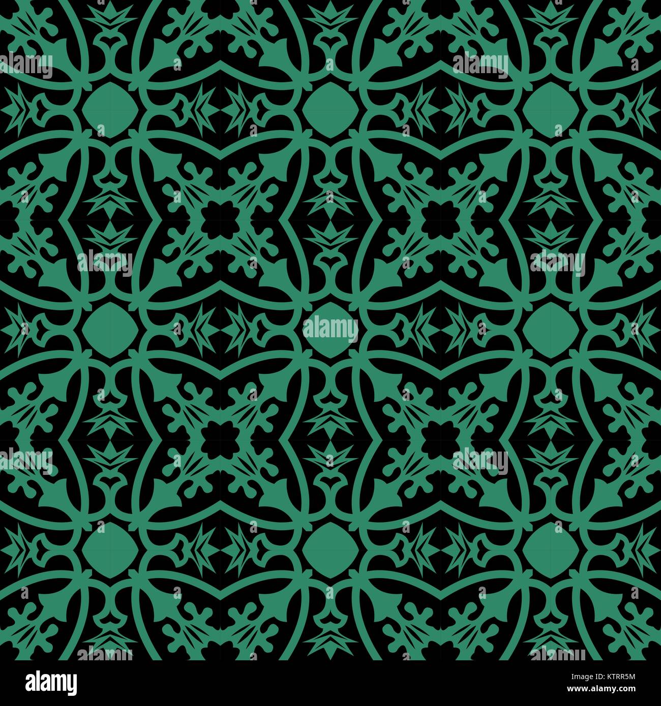 Antique seamless green background flower vine calyx leaf Stock Vector ...