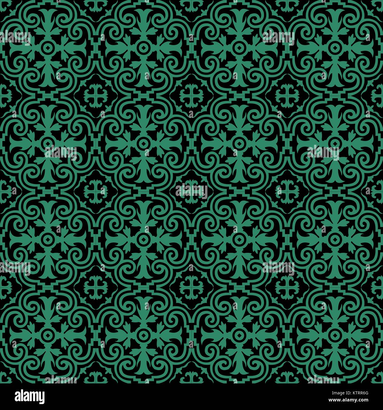 Antique seamless green background royal spiral curve kaleidoscope Stock ...