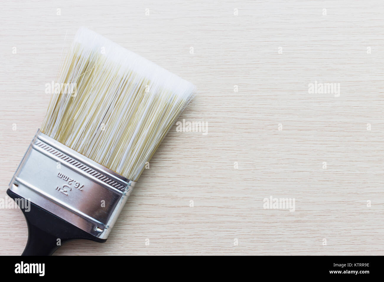 paint brush on wood background with space for text Stock Photo - Alamy