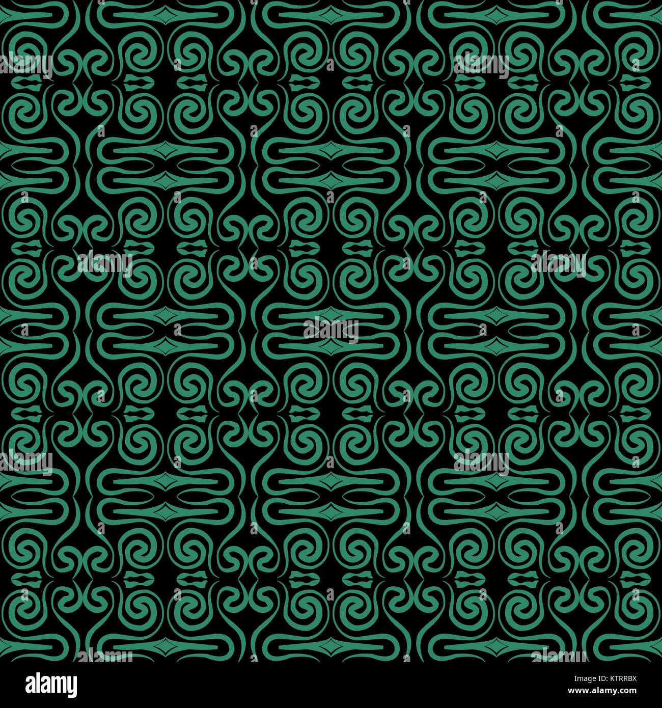 Antique seamless green background hand drawn spiral kaleidoscope Stock ...