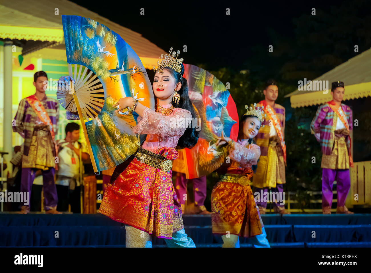 BANGKOK, THAILAND - JANUARY 16: Thai Culture Festival in Bangkok, Thailand on January 16, 2014. Participants take part in the celebration of Thai Trad Stock Photo