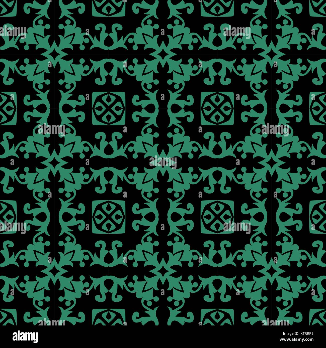 Antique seamless green background flower vine kaleidoscope Stock Vector ...