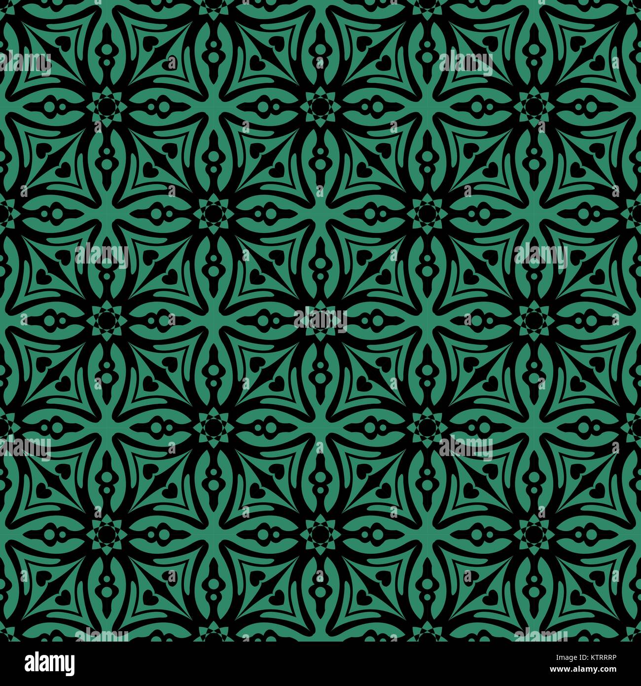 Antique seamless green background cross geometry star flower Stock ...