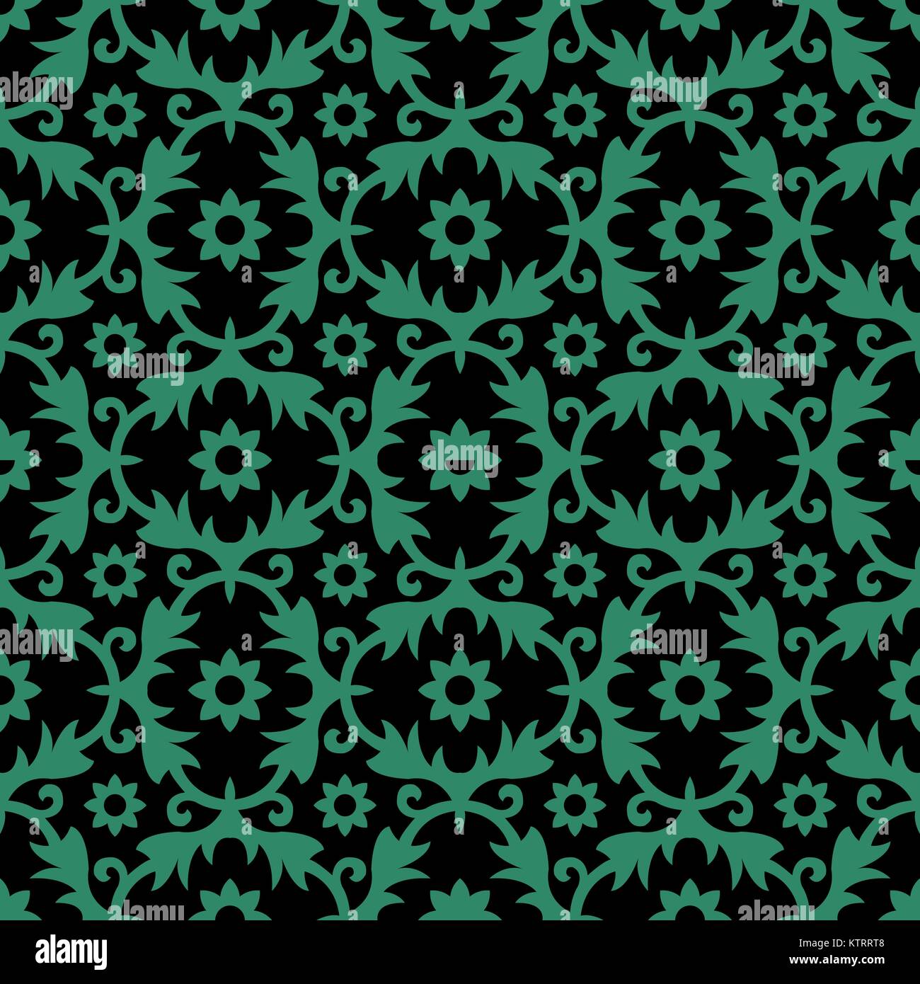 Antique seamless green background flower leaf spiral Stock Vector Image ...