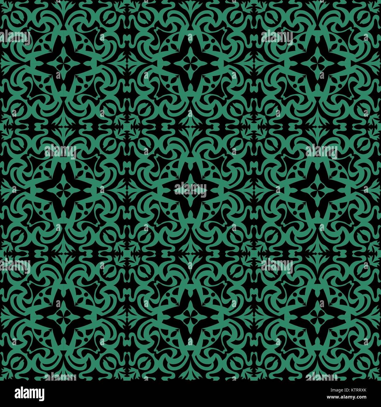 Antique seamless green background round curve kaleidoscope Stock Vector ...