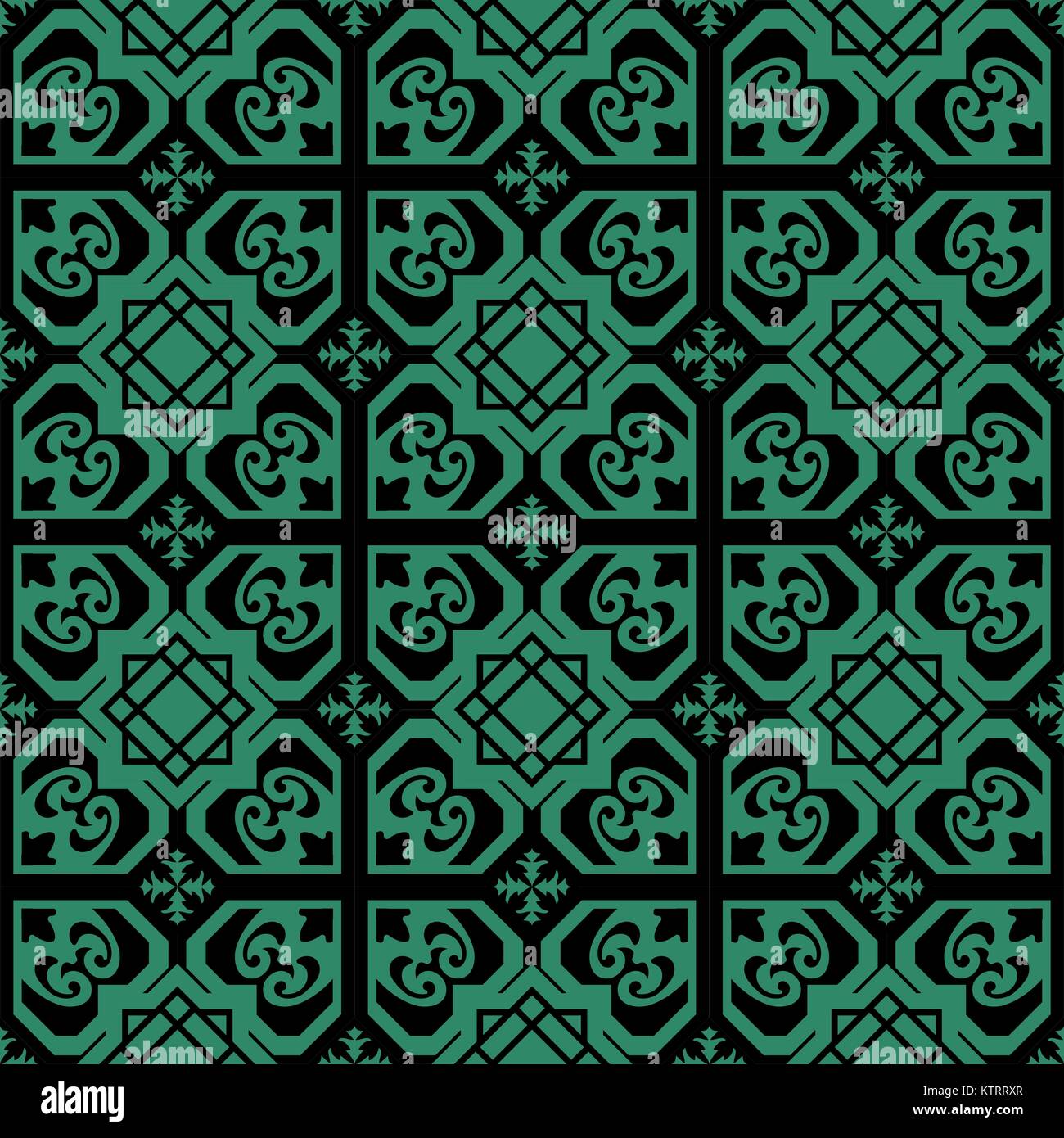 Antique seamless green background geometry heart square star Stock ...
