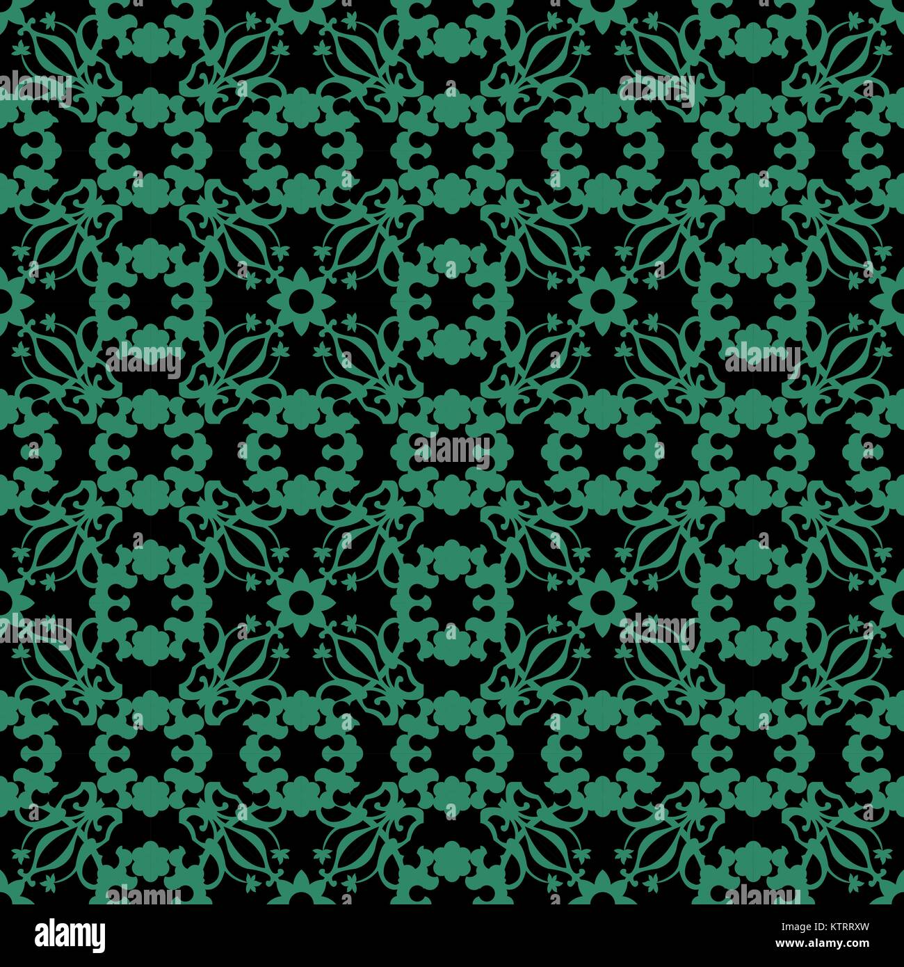 Antique seamless green background round flower kaleidoscope Stock ...