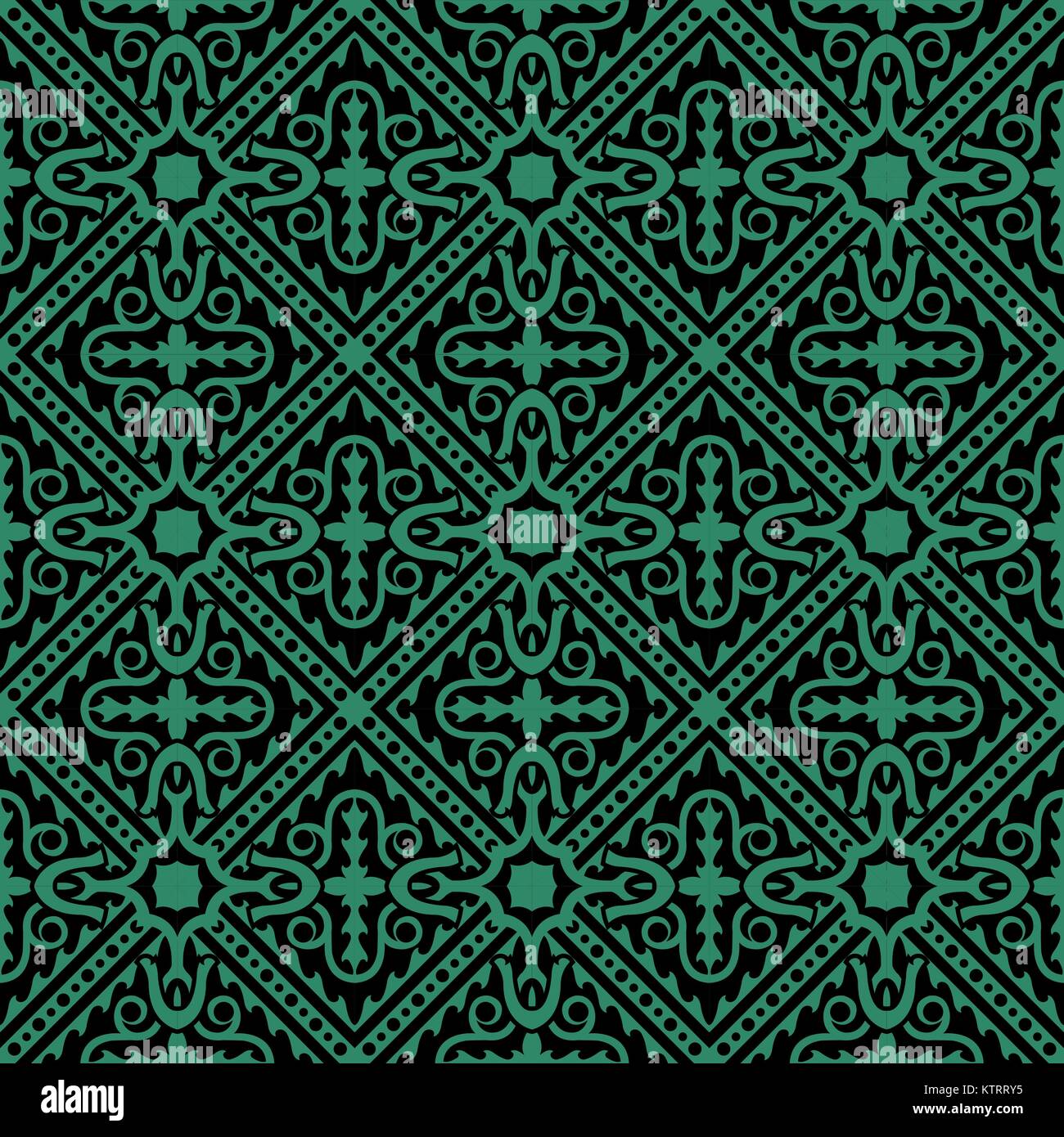 Antique seamless green background geometry cross round Stock Vector ...