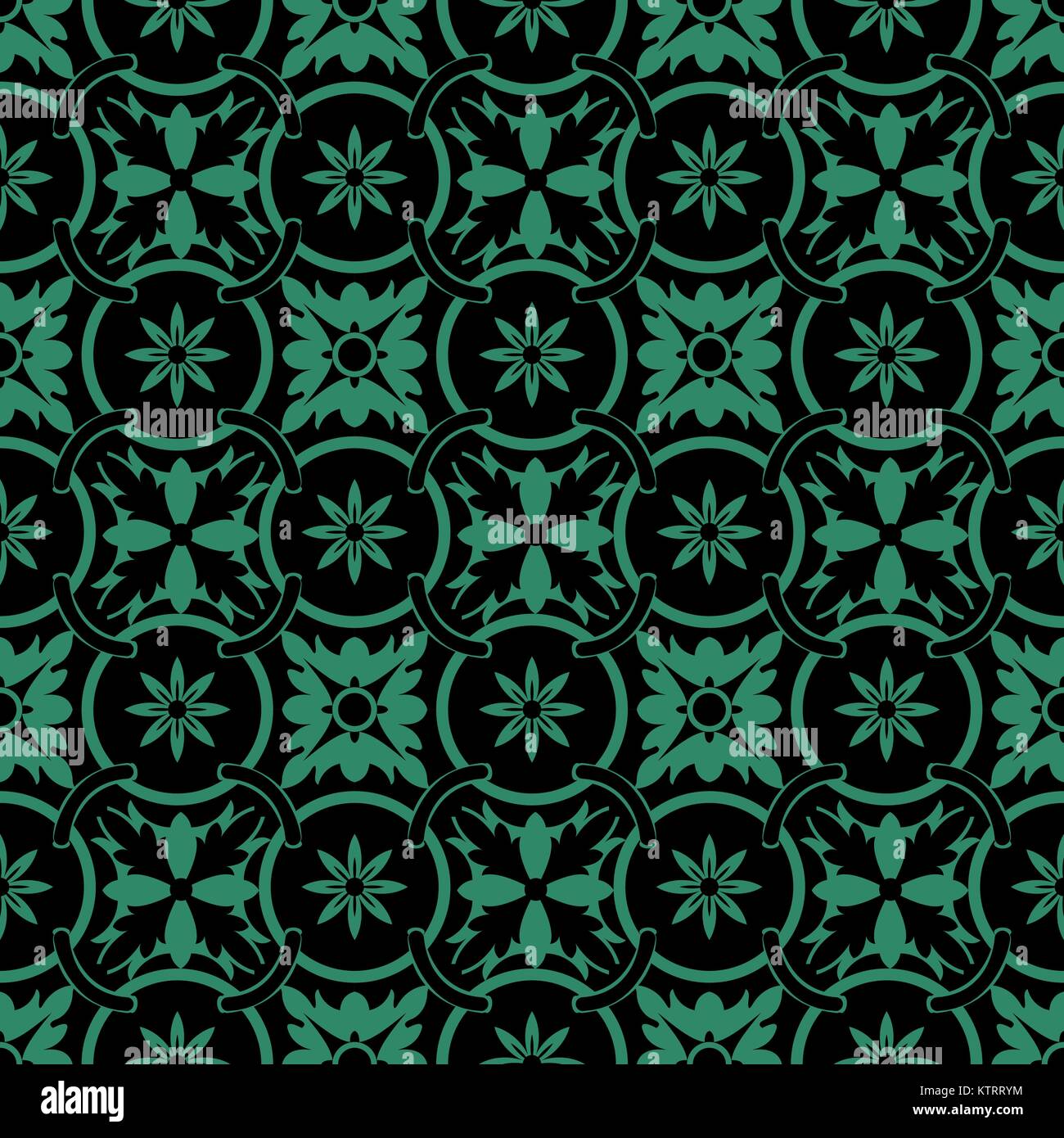 Antique seamless green background round flower cross Stock Vector Image ...