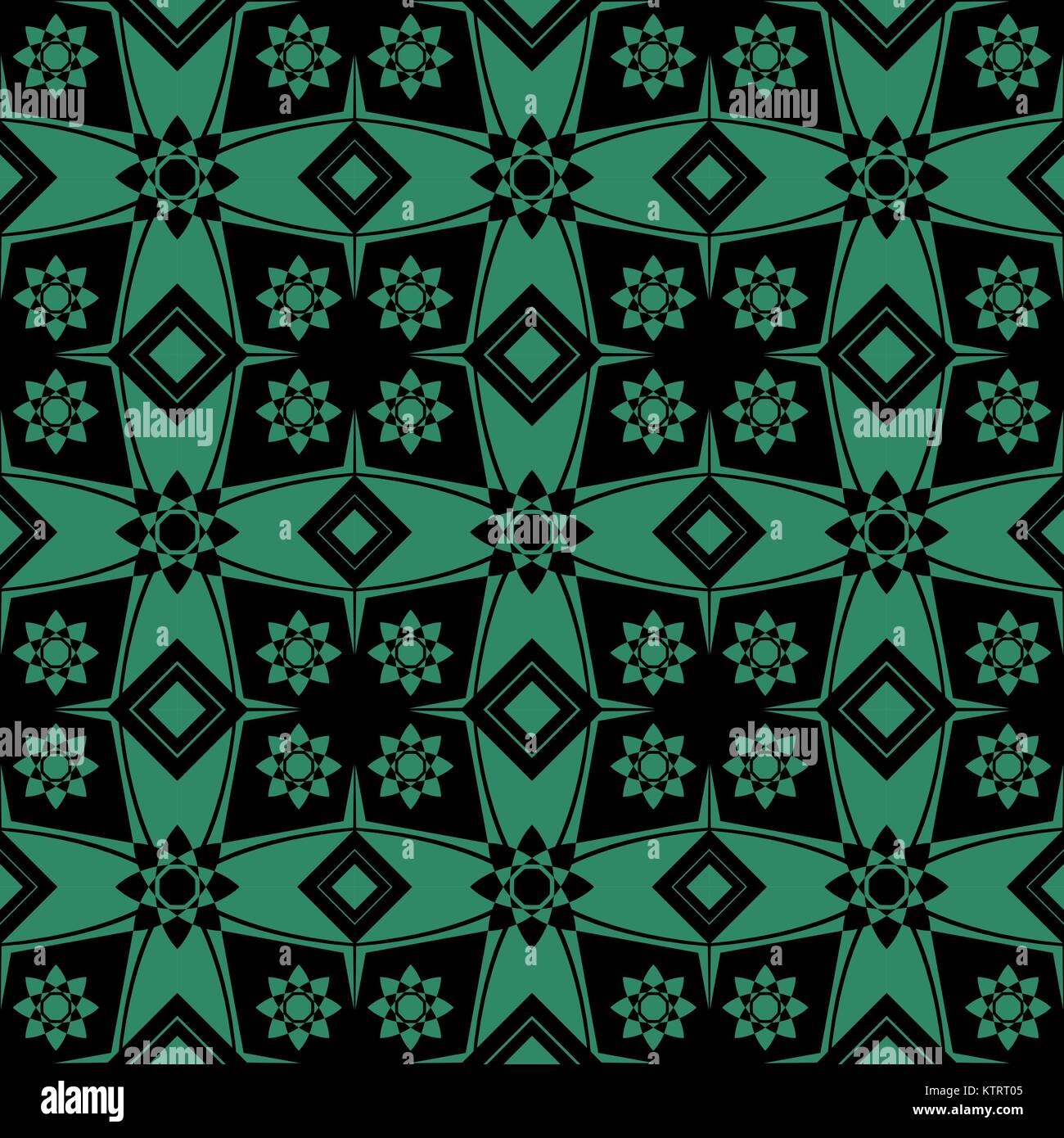 Antique seamless green background flower square cross geometry Stock ...