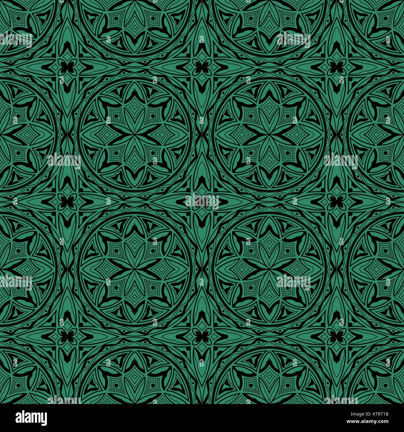 Antique seamless green background round cross outline Stock Vector ...