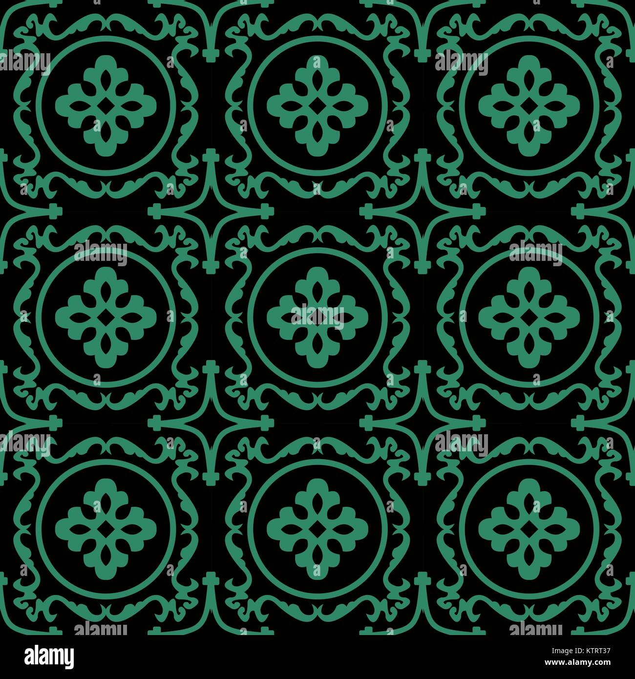 Antique seamless green background round leaf spiral kaleidoscope Stock ...