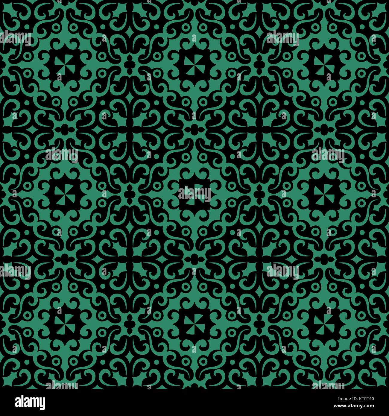 Antique seamless green background spiral round vine kaleidoscope Stock ...