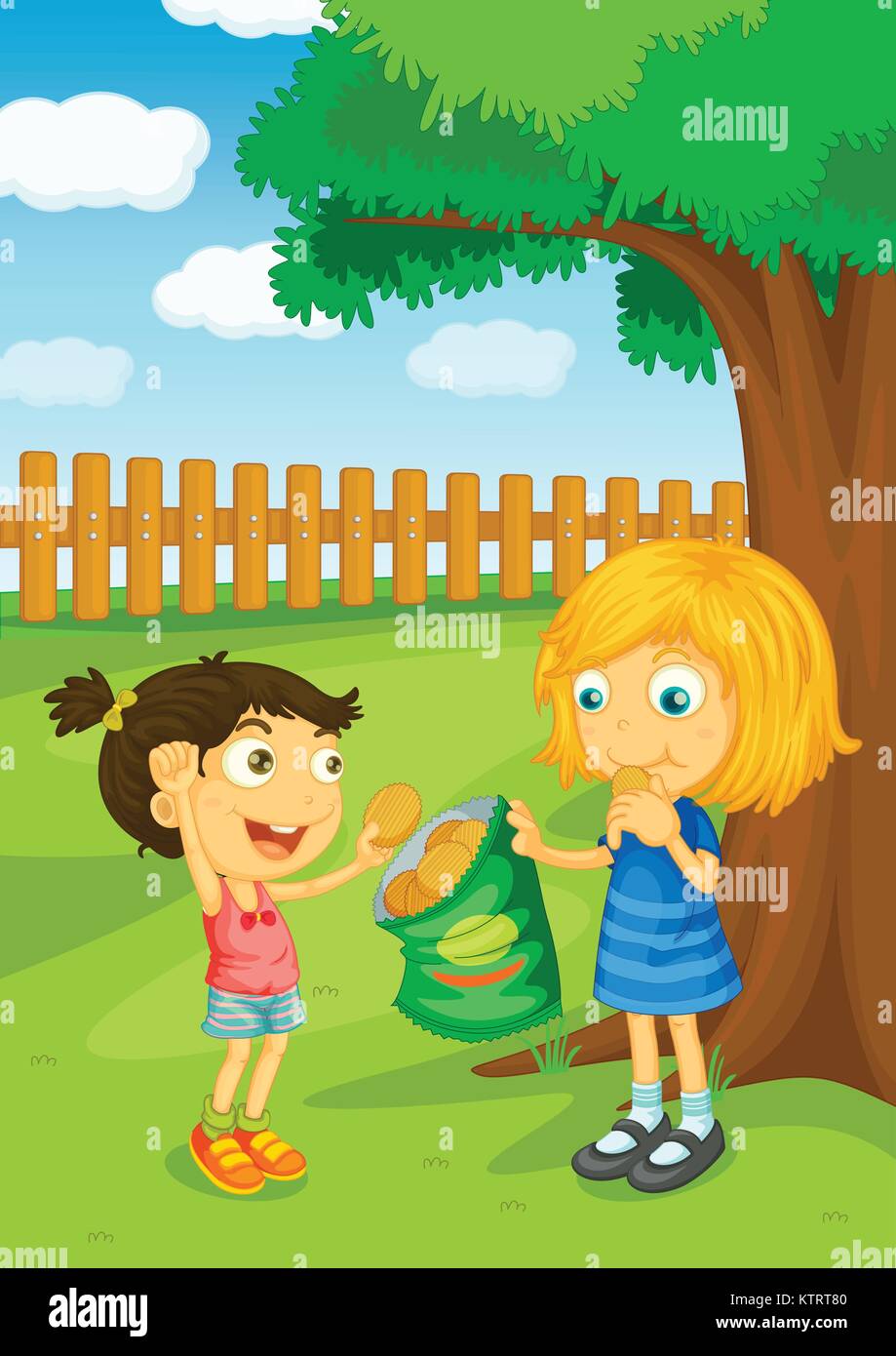 Illustration of kids in the park Stock Vector Image & Art - Alamy