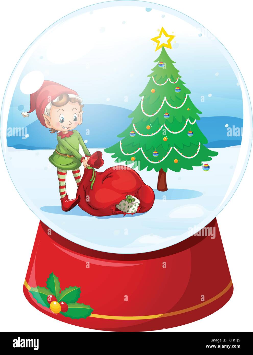 Illustration of a christmas snow globe Stock Vector Image & Art - Alamy