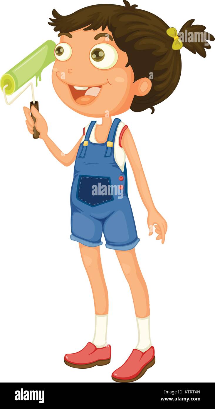 illustration of a girl on a white background Stock Vector Image & Art ...