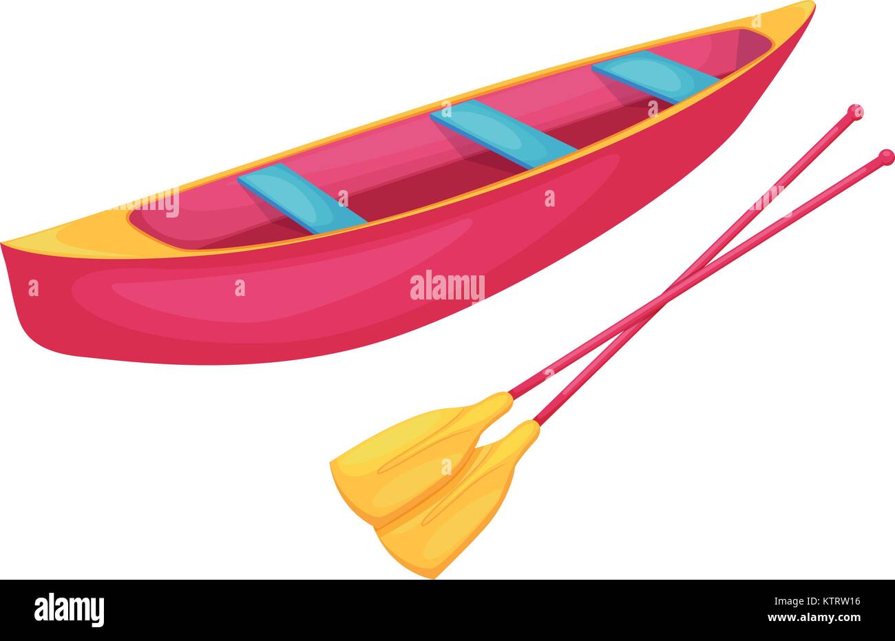 Canoe on a white background Stock Vector