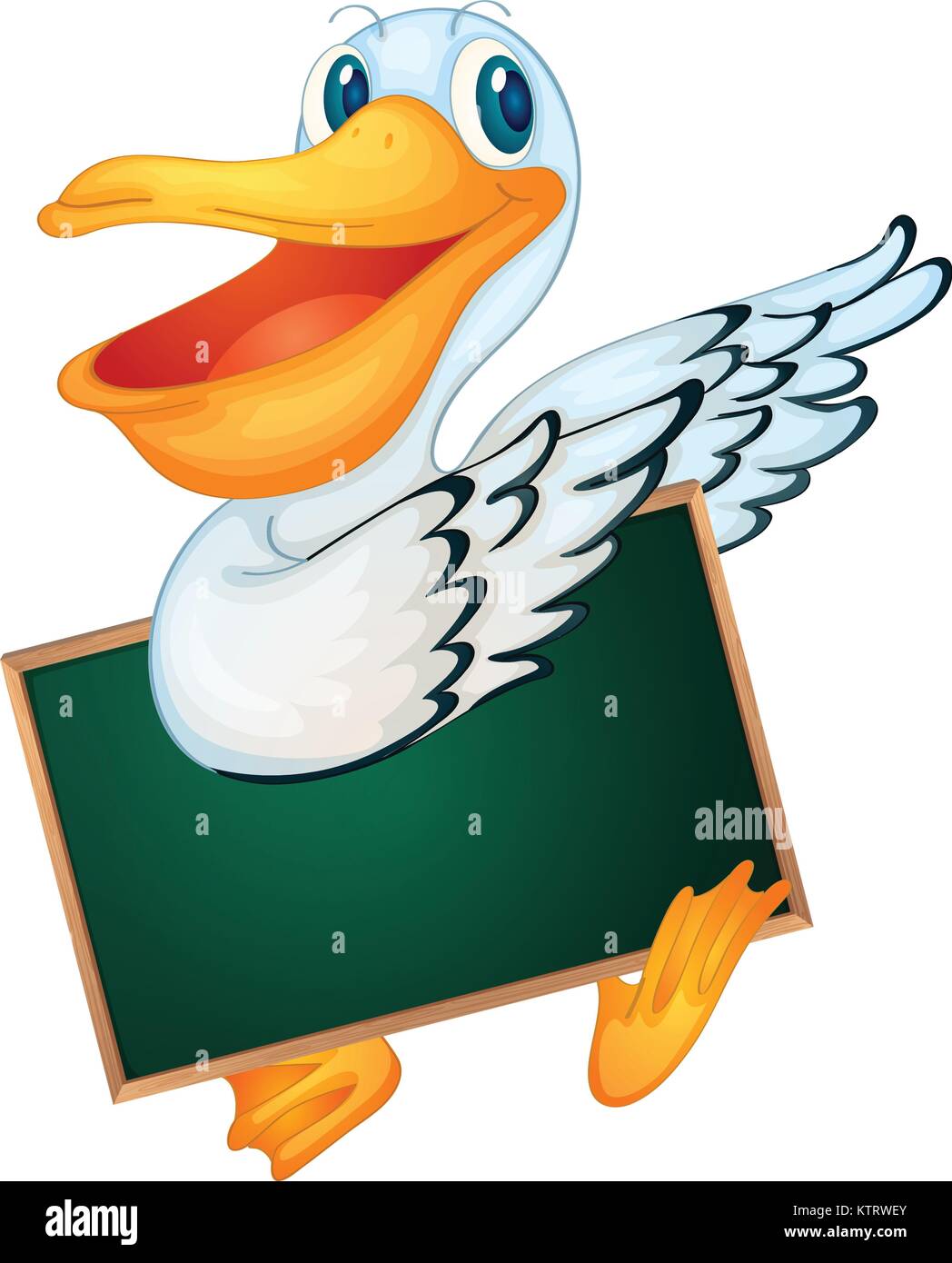 Illustration of a cartoon character holding a blank board Stock Vector ...