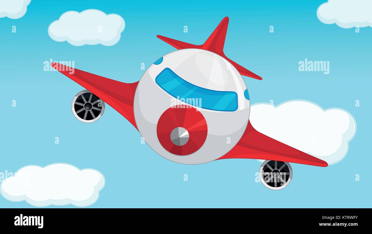 Illustration of a plane in blue sky Stock Vector Image & Art - Alamy