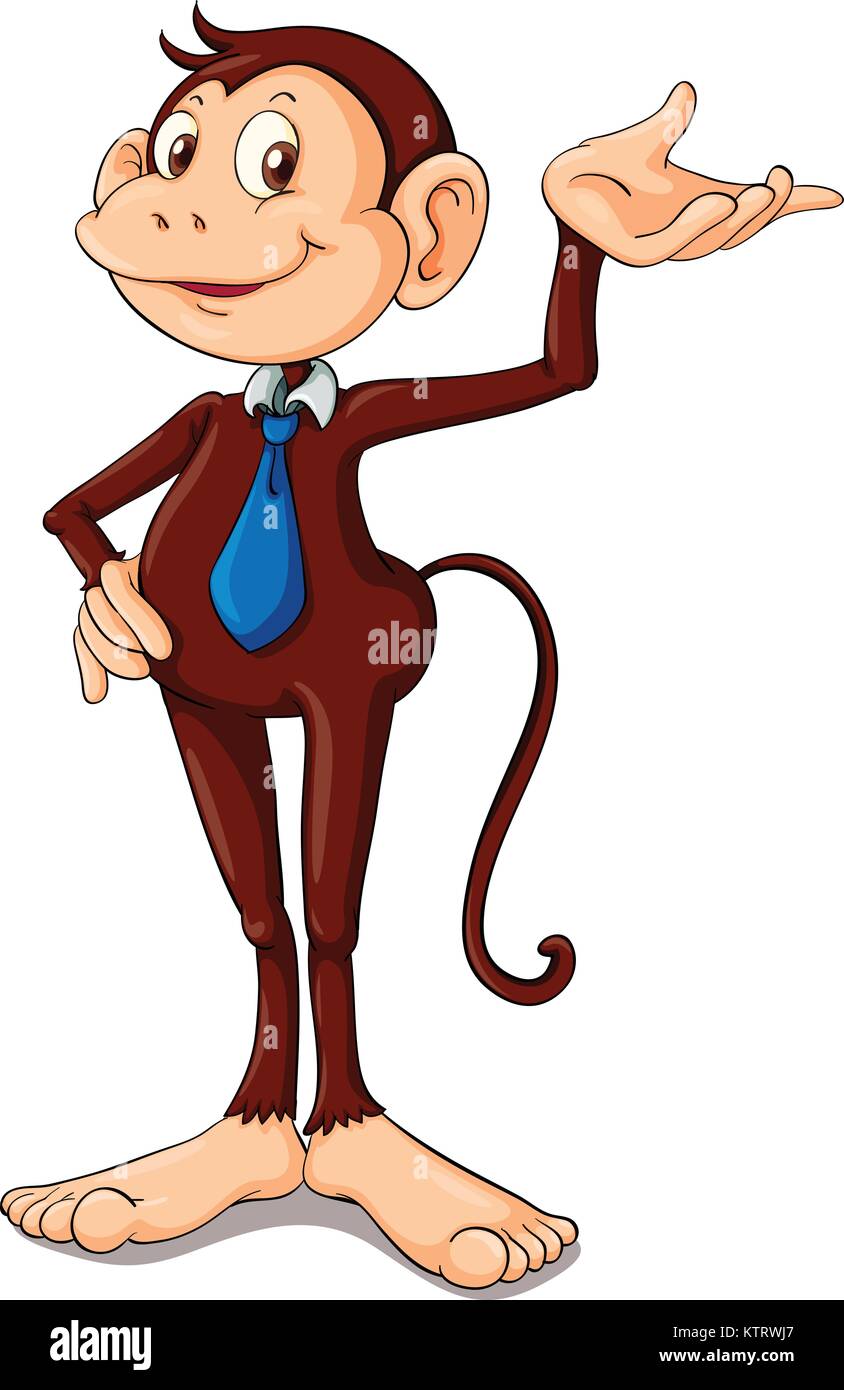 Illustration of a smart business monkey Stock Vector