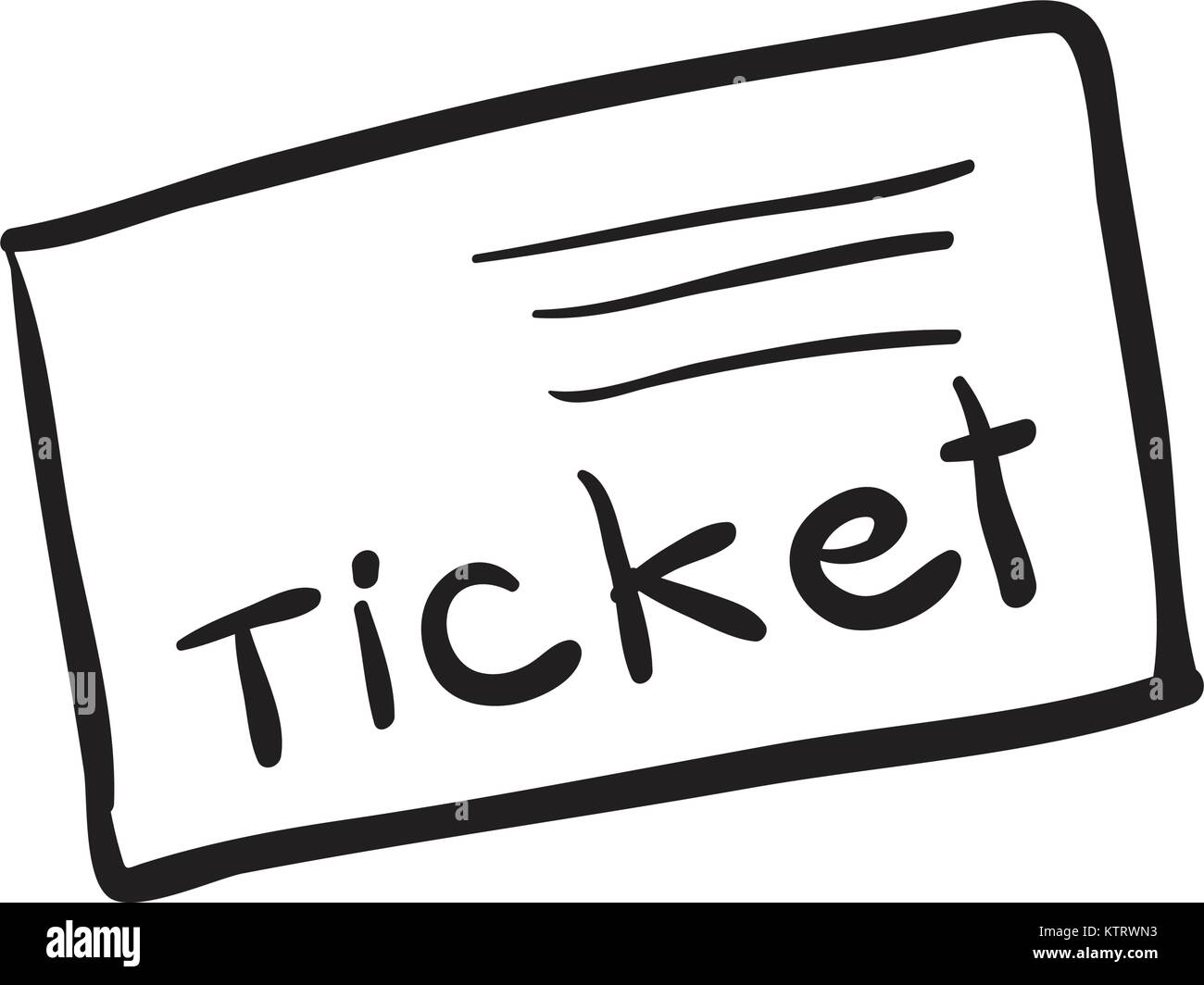 illustration of a ticket on a white background Stock Vector