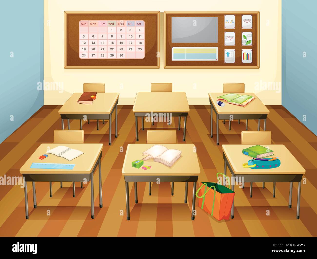 Illustration of an empty classroom Stock Vector Image & Art - Alamy