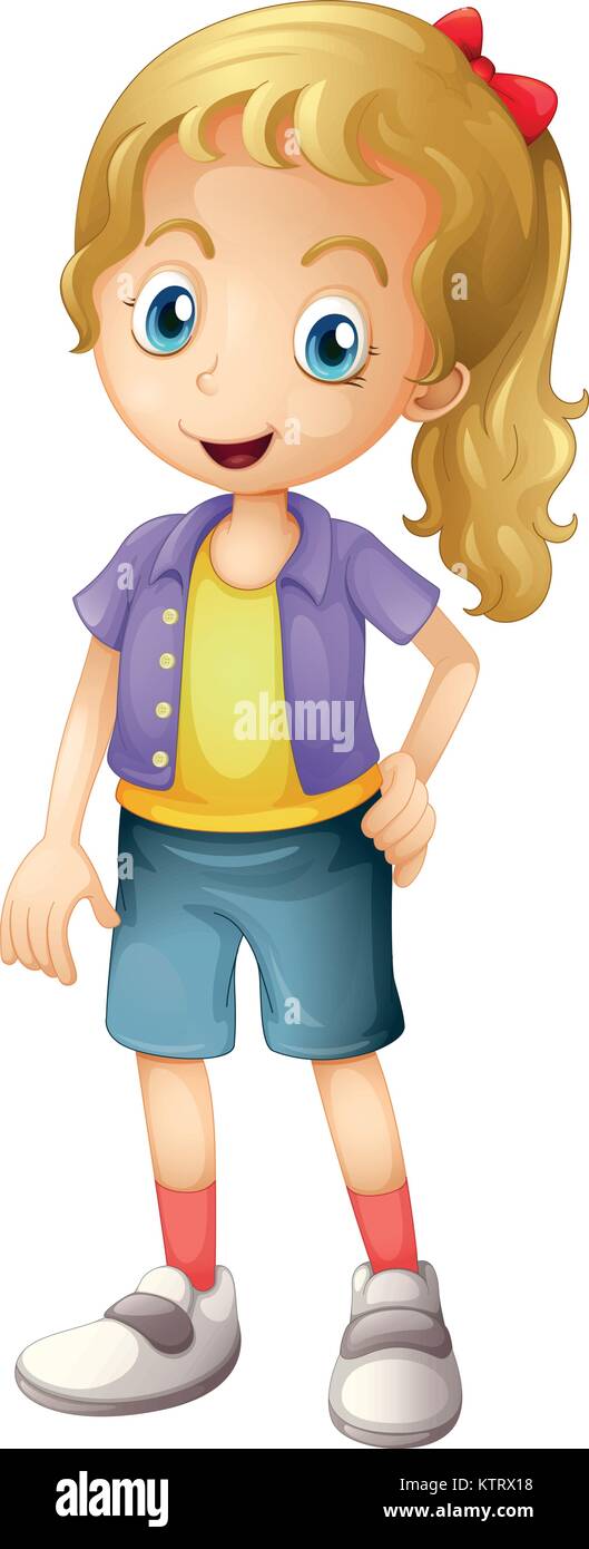 illustration of a girl on a white background Stock Vector Image & Art ...