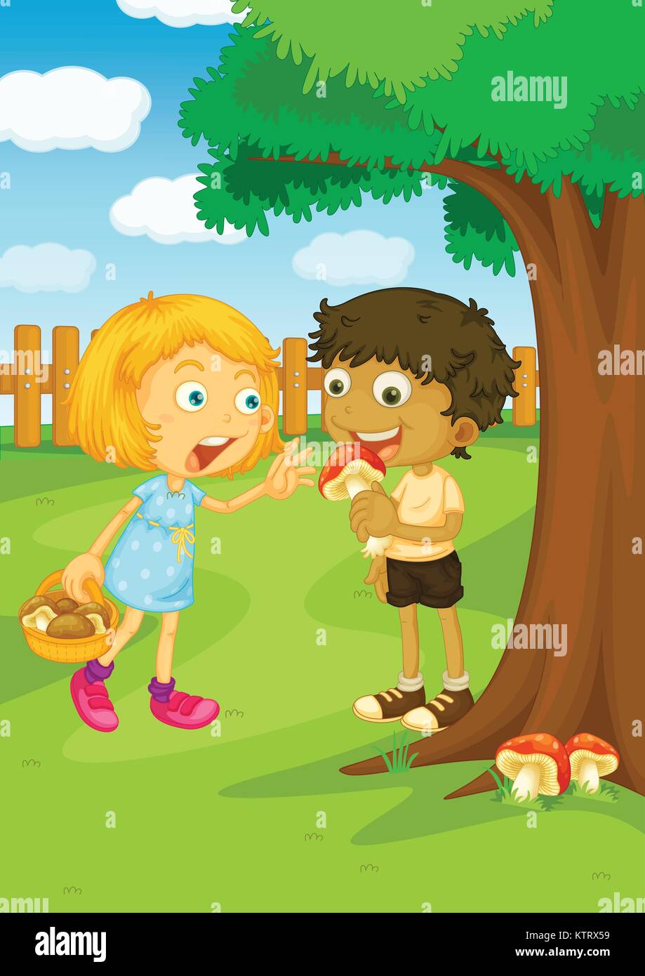 Illustration of kids in the park Stock Vector Image & Art - Alamy