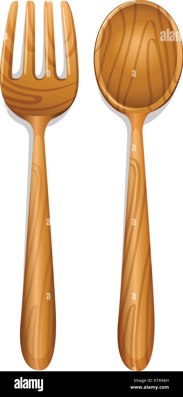 illustration of a wooden spoon on a white background Stock Vector Image ...