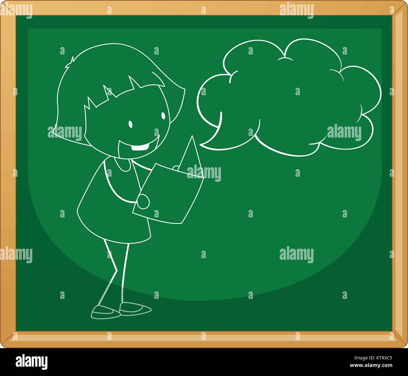 illustration of a green board with sketch Stock Vector Image & Art - Alamy