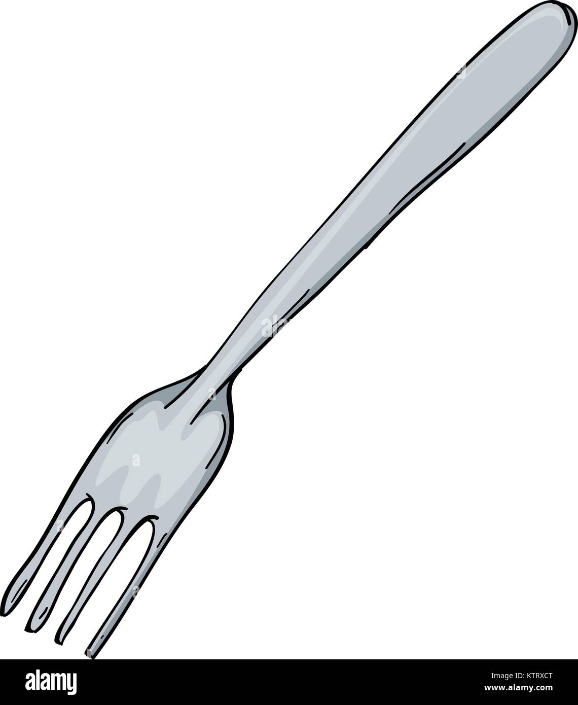detailed illustration of a fork on a white background Stock Vector