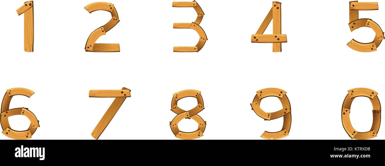 detailed illustration of a english numbers on white Stock Vector Image ...