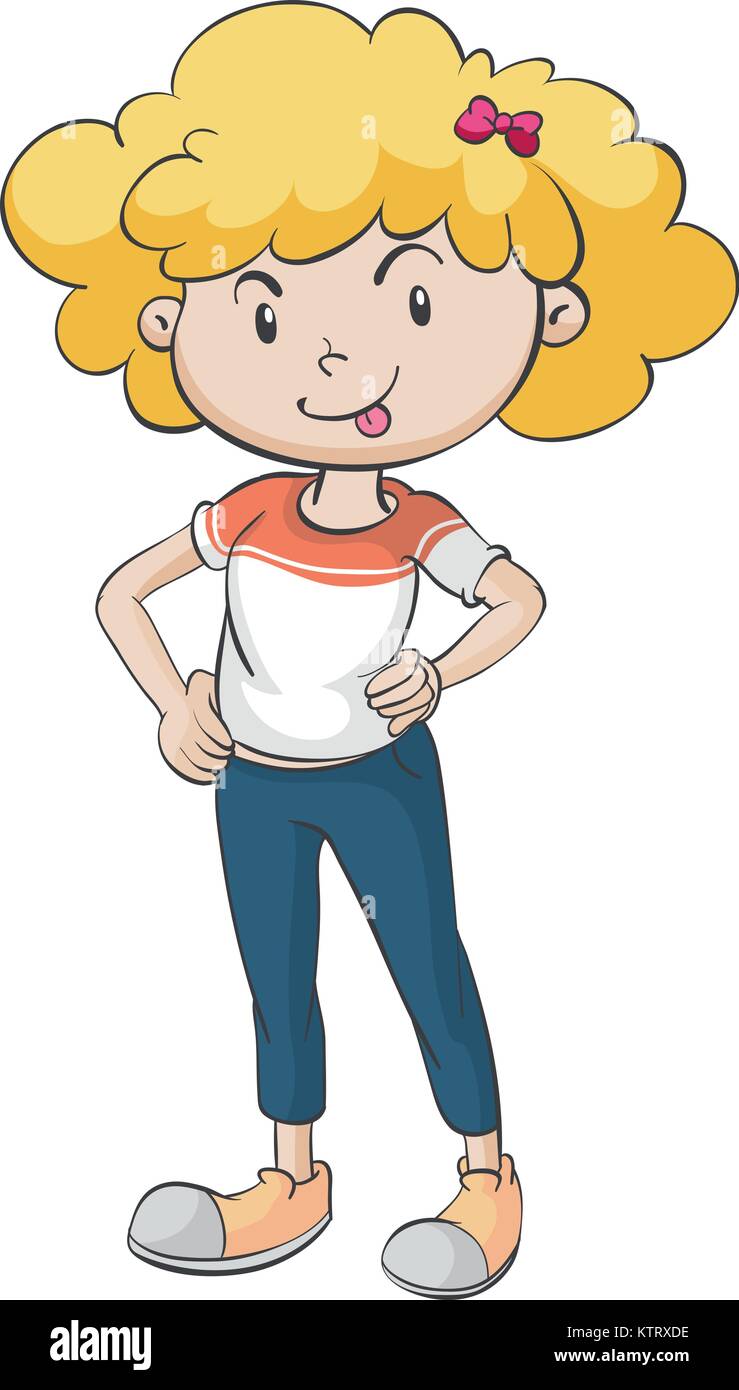 illustration of a girl on a white background Stock Vector Image & Art ...