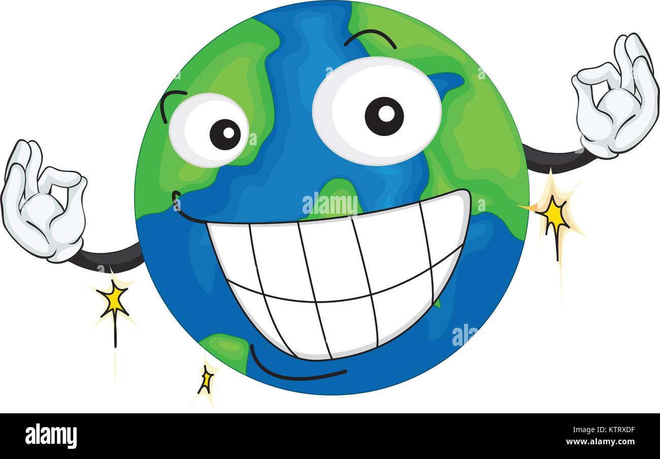 illustration of earth planet on a white background Stock Vector Image ...