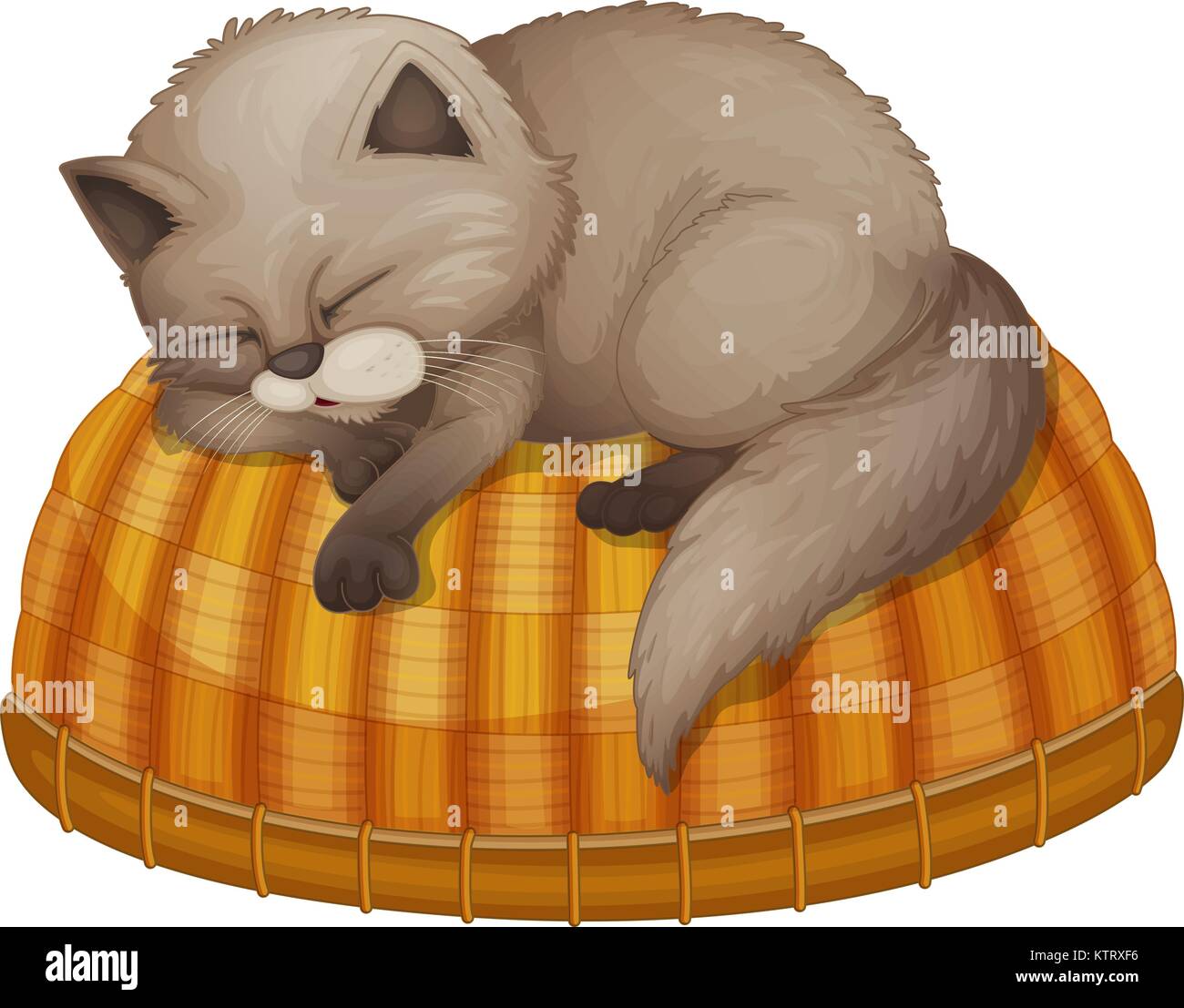 Illustration of cat sleeping on a basket Stock Vector Image & Art Alamy