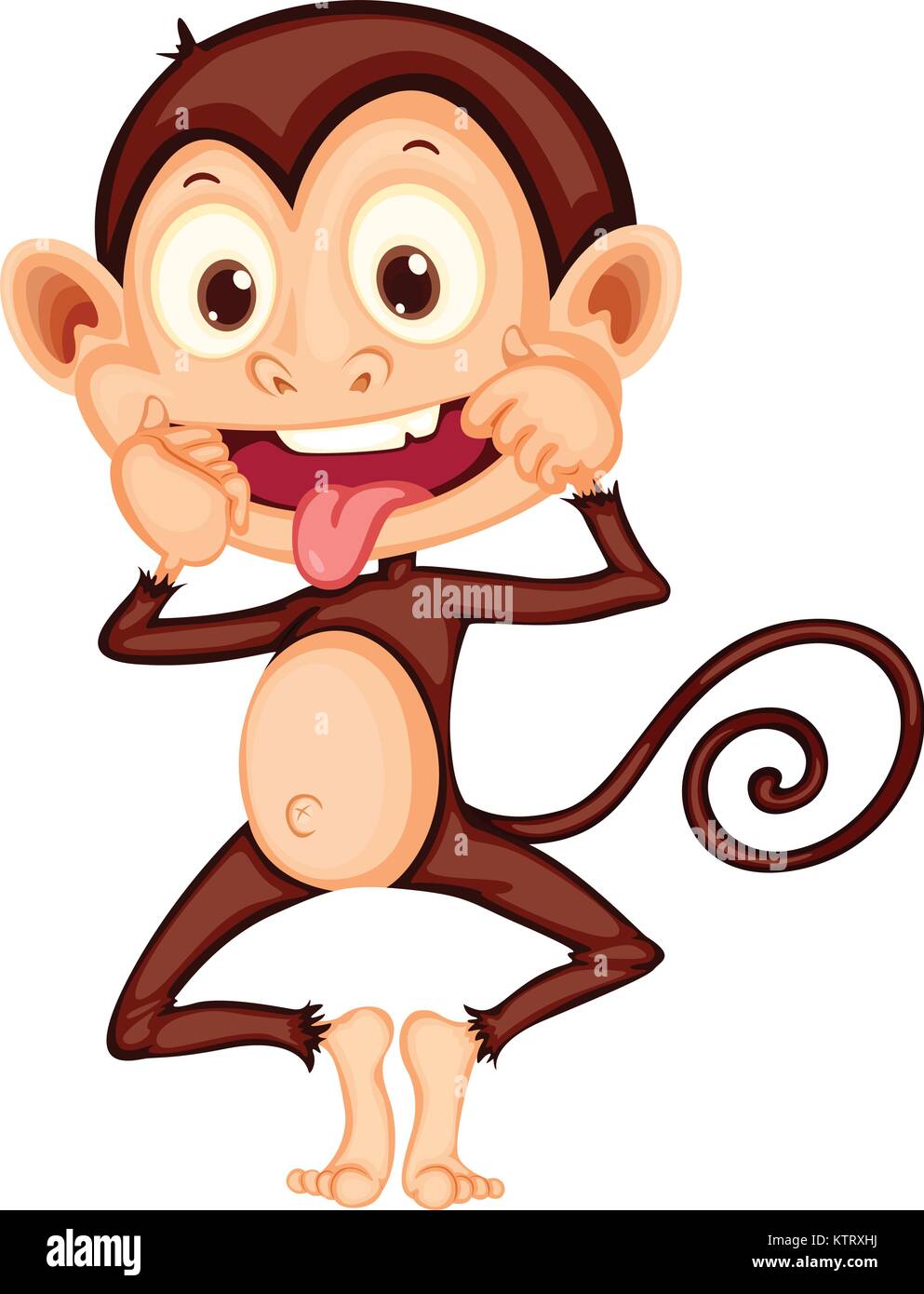 Illustration of a monkey on white Stock Vector