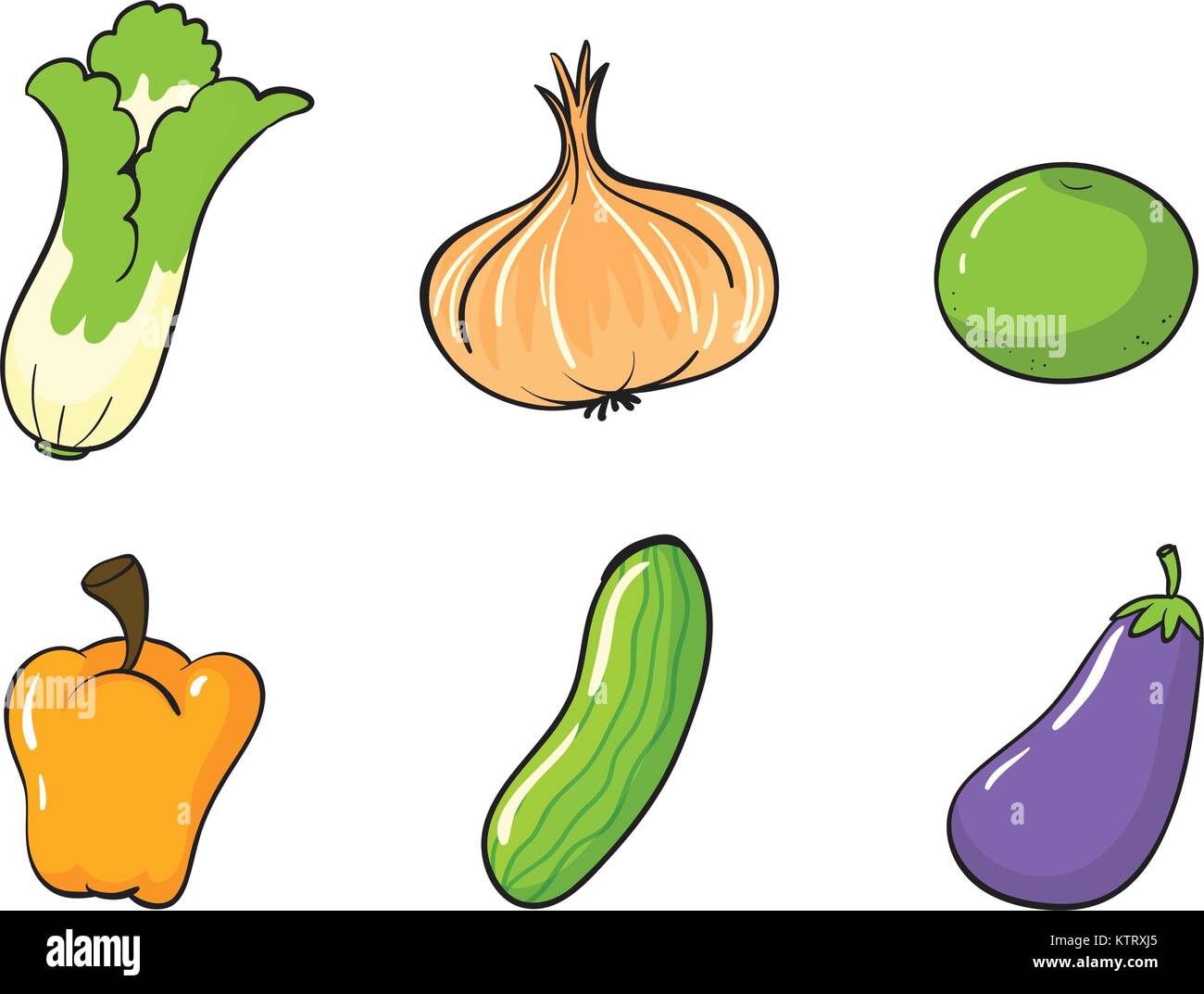 illustration of vegetables on a white background Stock Vector Image ...