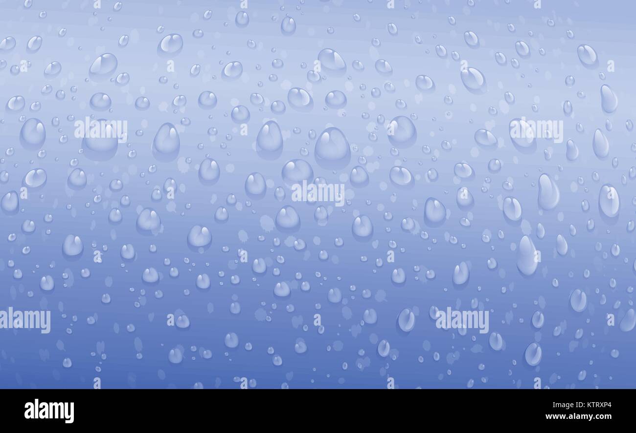 illustration of water drops on a blue background Stock Vector Image ...