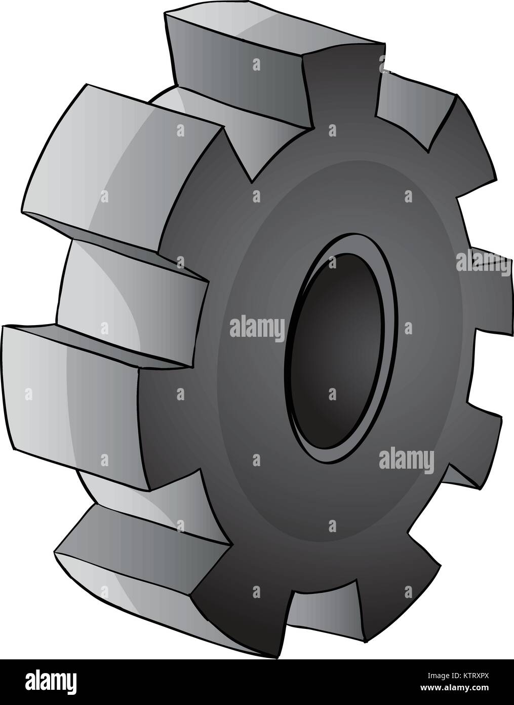 Illustration of a cog on white Stock Vector