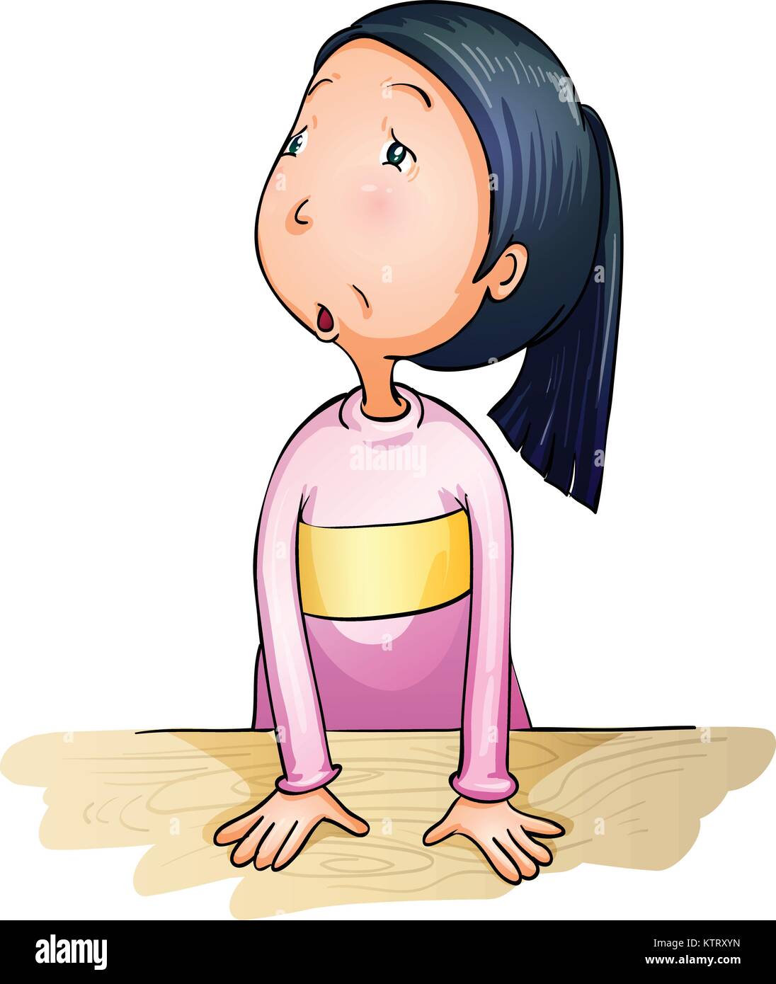 Illustration of worried and confused girl Stock Vector