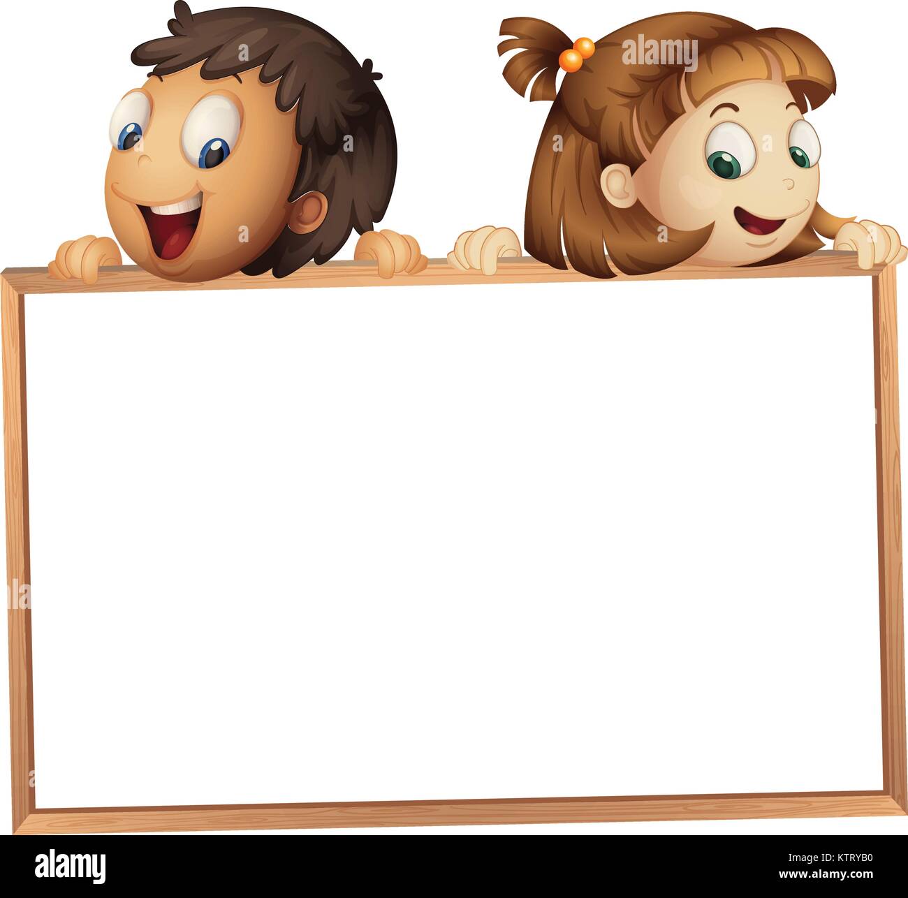 illustration of a kids showing board on a white background Stock Vector