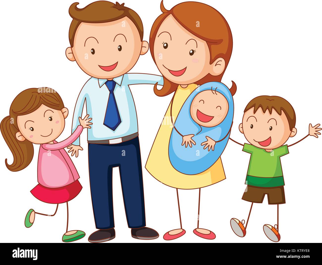 illustration of a family on a white background Stock Vector Image & Art ...