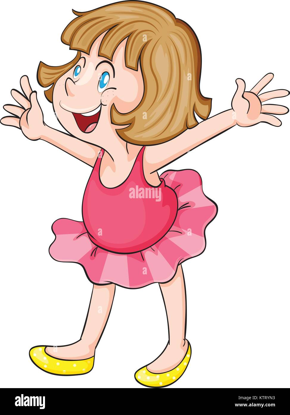 illustration of a girl on a white background Stock Vector Image & Art ...