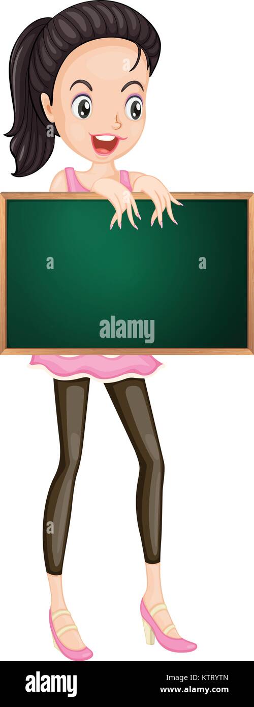 Illustration of a cartoon character holding a blank board Stock Vector ...