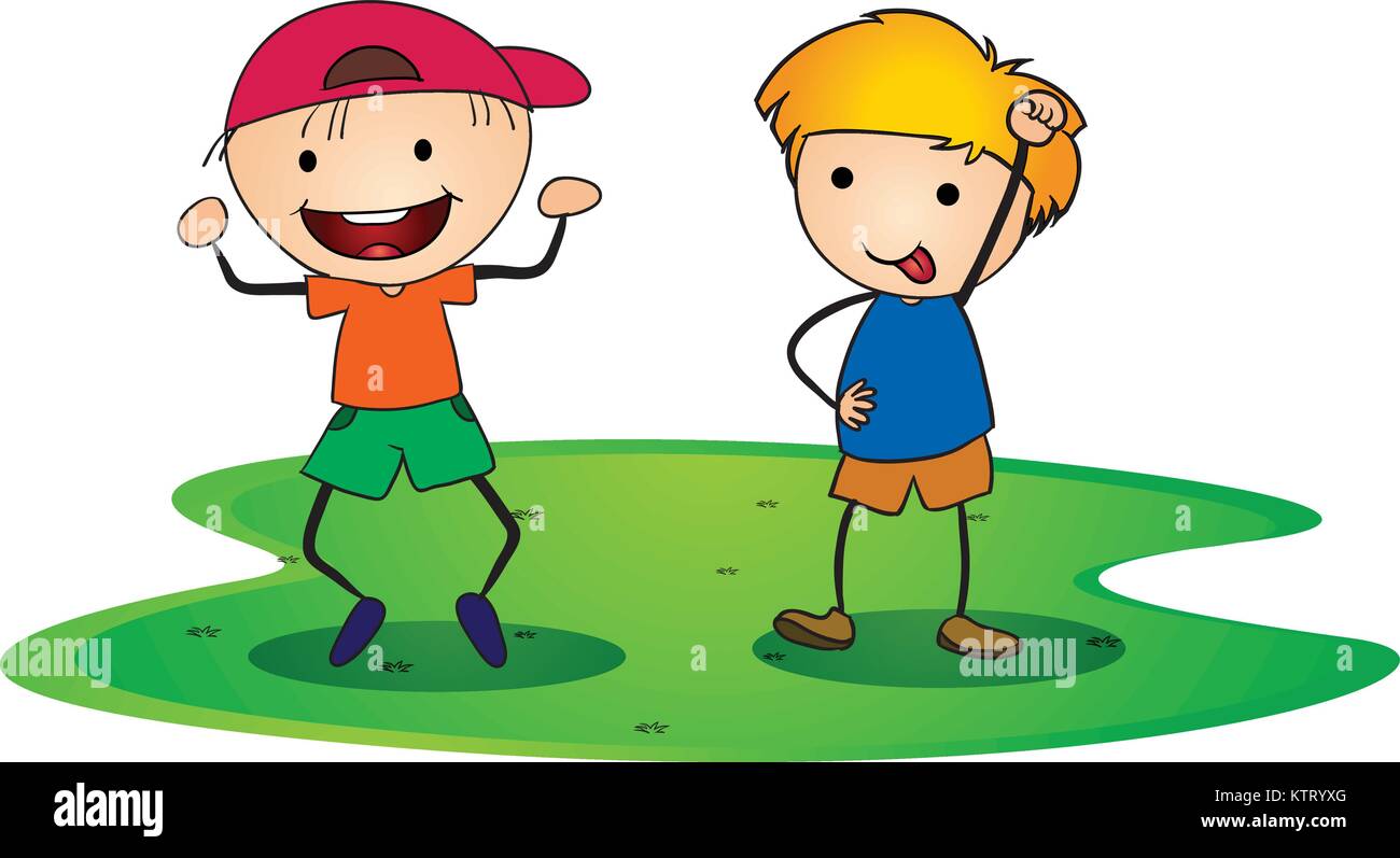 illustration of a boys on a white background Stock Vector Image & Art ...