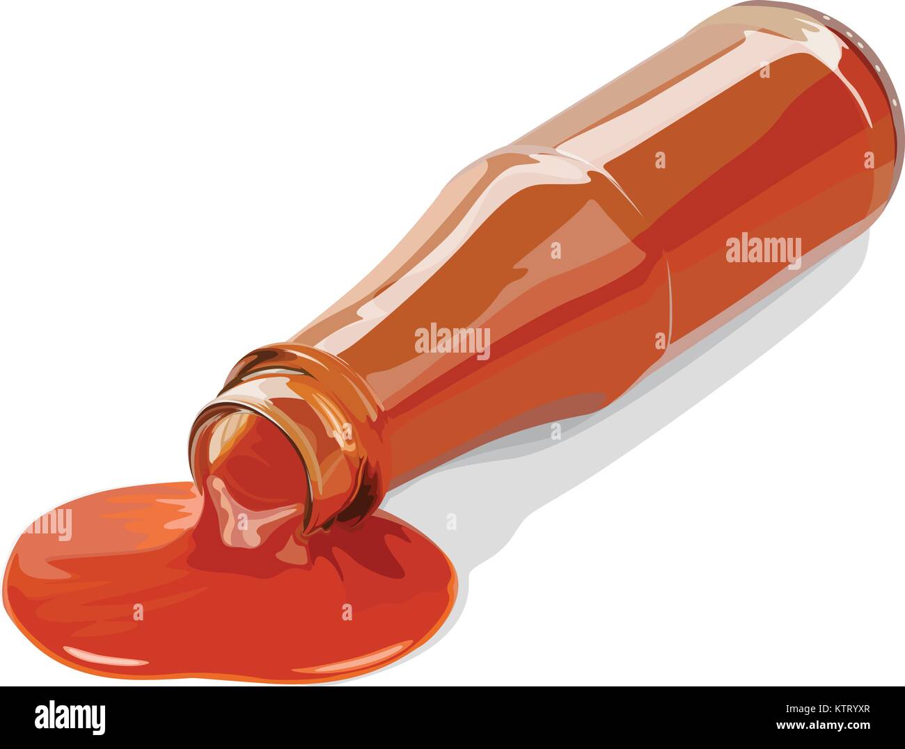 illustration of a sauce and bottle on a white background Stock Vector