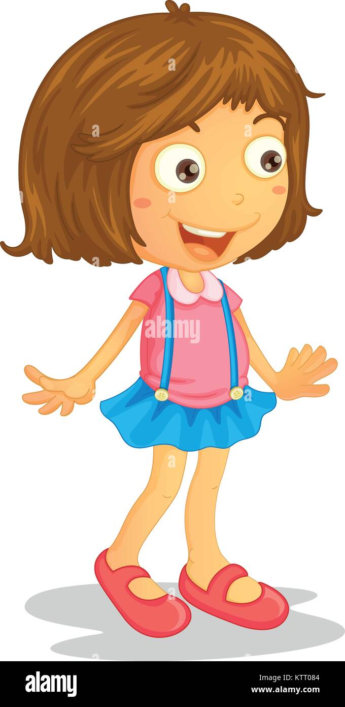 illustration of a girl on a white background Stock Vector Image & Art ...