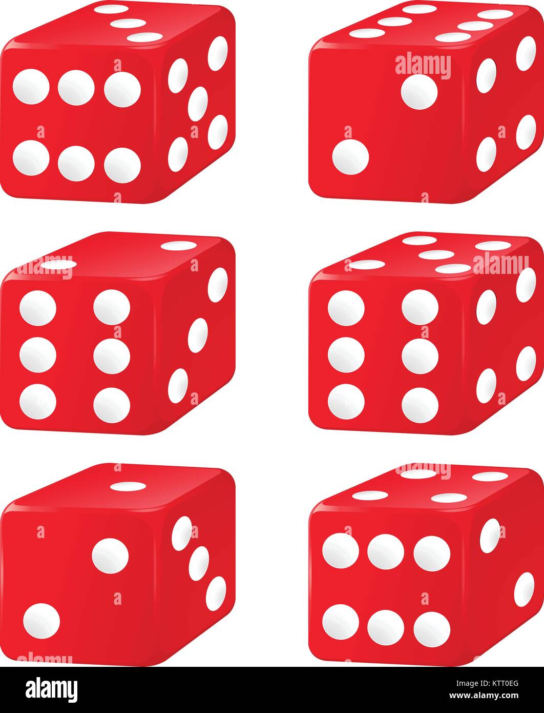 illustration of six dice on a white background Stock Vector