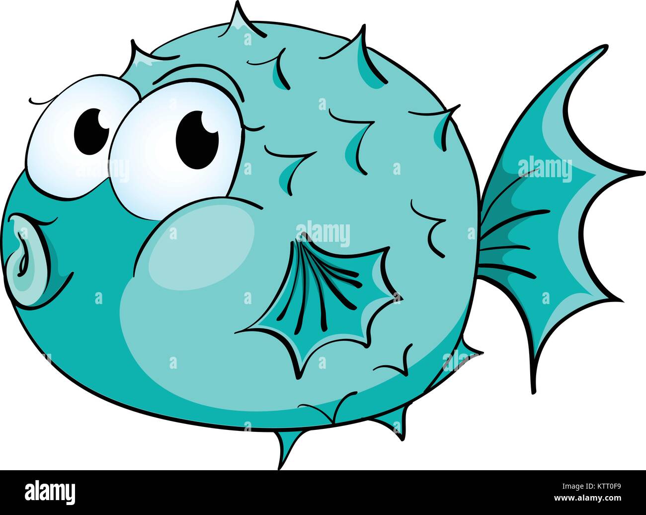 Illustration of a puffer fish on white Stock Vector